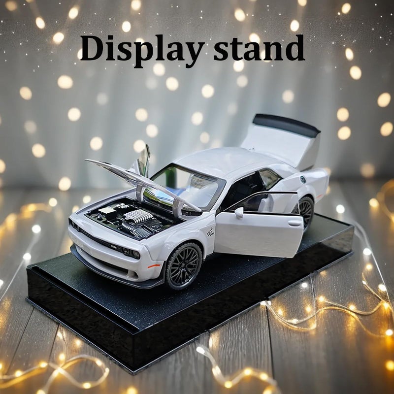 ERBADIHAGO Toy Car Challenger Hellcat 1/32 Alloy Model Car with Light and Sound Collectible Model Cars Pull Back Toy Vehicles for Boys Children Age 3 + Year Old (Gray) - Image 2